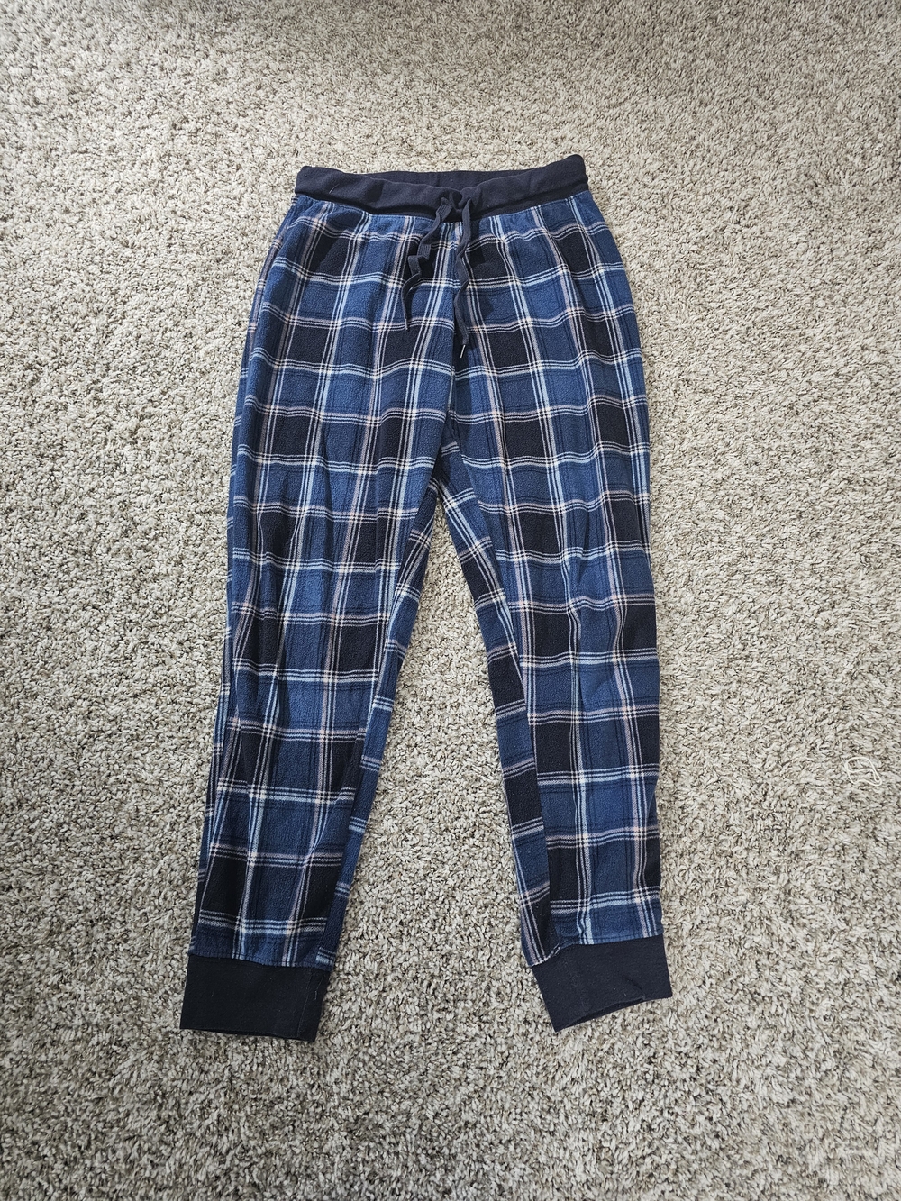 Aeropostale Women's Blue Plaid Pajamas with Drawstring
